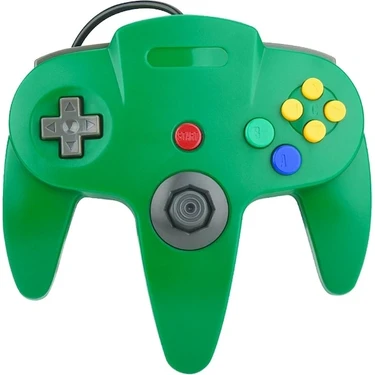 Kepang Yeşil Kablolu Denetleyici N64 Klasik Joystick Için NINTENDO64 Video Oyunu Oyuncu USB Gamepad