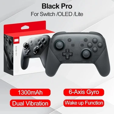 Kepang Siyah Pro-Switch Pro Gamepad Nintendo Switch Lite Için OLED Joystick Denetleyici 1300MAH Ns