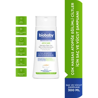 Biobaby Kuru ve Atopik Ciltler İçin Şampuan 300