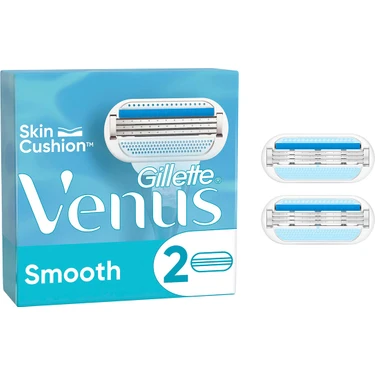 Gillette Venus Smooth Kadın Tıraş Bıçağı, 3 Bıçaklı ve Kayganlaştırıcı Bantlı, 2