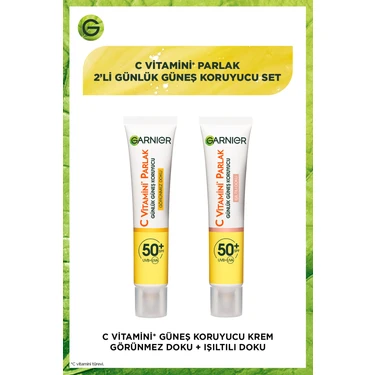 Garnier C Vitamini Parlak Günlük Güneş Koruyucu Fluid Yüz Kremleri Işıltı Doku + Görünmez