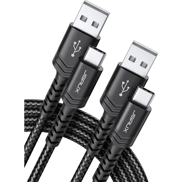 Jsaux Premium Serisi Usb-A To Type-C  3 Amper 2 Metre Uzun Hızlı Şarj ve Data Aktarım Kablosu