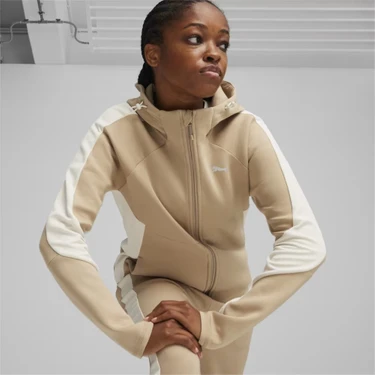 Puma Evostrıpe Fz Hoodie Bej Kadın