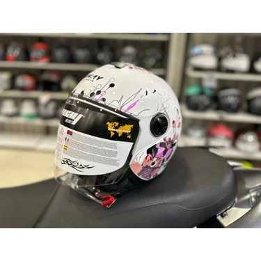 Sway Kask SW-715 Iris Çenesiz Whıte