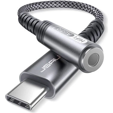 Jsaux Usb-C Type-C To 3,5 mm Kulaklık Jack Hifi Adaptörü USB C - Aux Ses Dönüştürücü Kulaklık