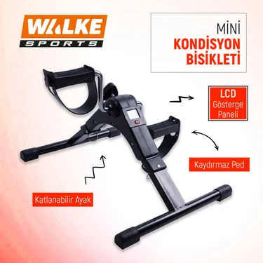 Walke Mini Kondisyon Bisikleti El Ayak Bisikleti Göstergeli Portatif Mini