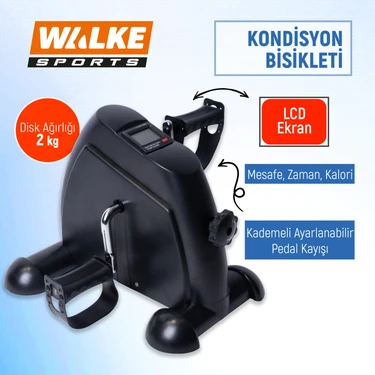 Walke Mini El ve Ayak Egzersiz Bisikleti Dijital Göstergeli Kondisyon