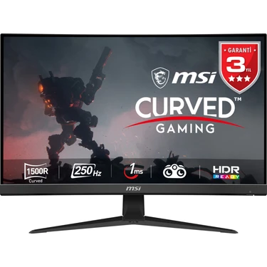 MSI 27" G27C4X 1920x1080 (FHD) 16:9 CURVE 1500R VA 250HZ 1MS FREESYNC PREMIUM GAMING