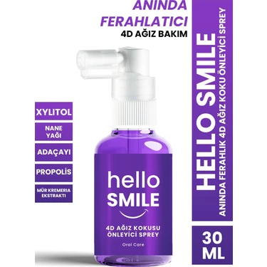 HELLO SMILE 4D Ağız Koku Önleyici Sprey 30 ml Procsin ile Uzun Süreli