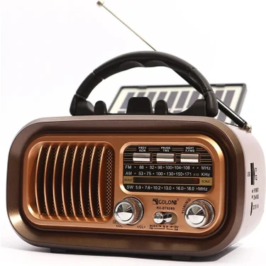 Ultratekno RX-BT628S Güneş Panelli Nostaljik Radyo Bt/tf/usb/fm/am/sw 3 Bandlı