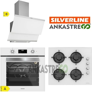 Silverline BO6502W02 - CS5349W01 - 3420 Classy 60 Beyaz Cam Ankastre