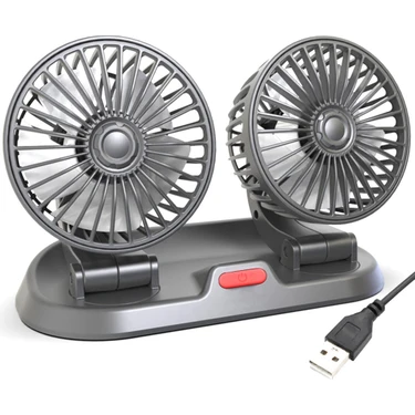 Silhouette USB Araba Fanı Çift Kafa Fan Taşınabilir Otomatik Soğutma Fanı Soğutma Büyük Rüzgar