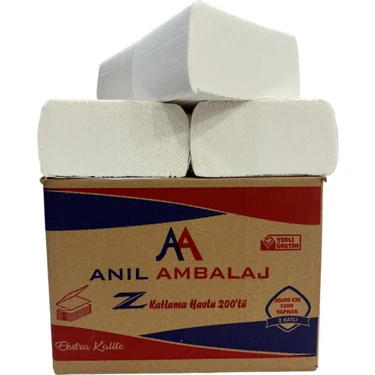 Anıl Ambalaj Plus Z Katlama Kağıt Havlu Dispanser Peçete 200'lü 1200 Adet 1750