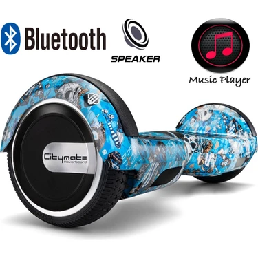 Citymate Elektrikli Kaykay Citymate Hoverboard Bluetooth Hoparlörlü 6.5 Inch Akıllı Dengeli -