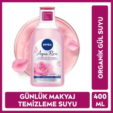 Nivea Aqua Rose Organik Gül Suyu İçeren Micellar Makyaj Temizleme Suyu, Günlük Makyaj, Nemlendirici