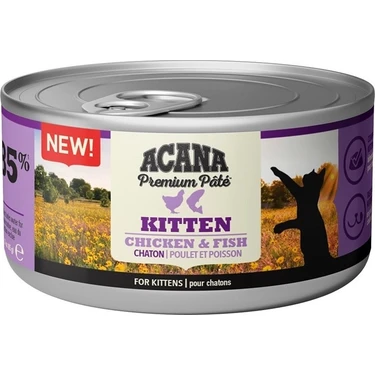 Acana Premium Pate (Ezme) Tavuklu ve Balıklı Yavru Kedi Konservesi 85gr