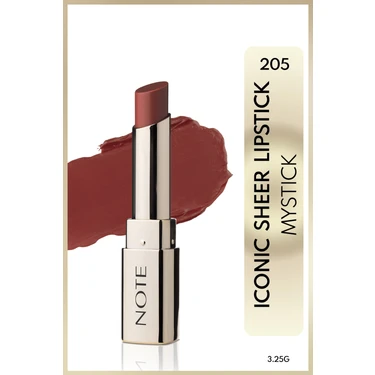 Note Iconic Sheer Lipstick Nemlendirici Parlak Ruj 205 Mystick -