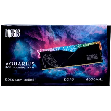 Dragos Aquaius 16GB 6000MHZ Ddr5 CL46 1.35V Soğutuculu Rgb