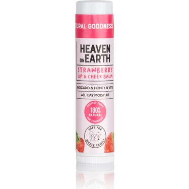 Heaven On Earth %100 Doğal Strawberry Lip & Cheek Balm Nemlendirici Besleyici Renkli ve Çilekli