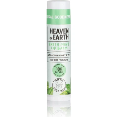 Heaven On Earth %100 Doğal ve Organik Içerikli Fresh Mint Lip Balm Nemlendirici Besleyici Naneli