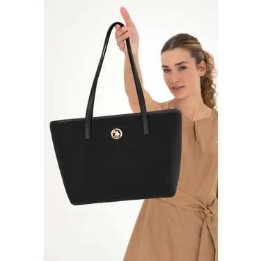 U.S. Polo Assn. Kadın Siyah Omuz Çantası Silikon/Plastik Malzeme ile Trend Tasarım
