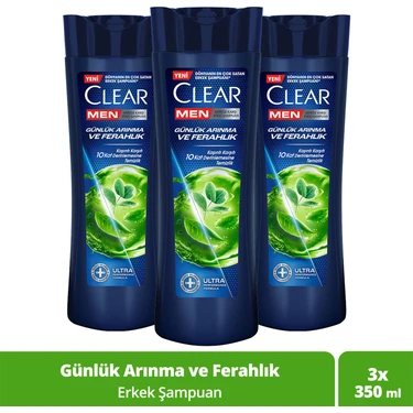 Clear Men Kepeğe Karşı Etkili Şampuan Günlük Arınma ve Ferahlık 350 ml