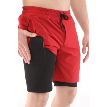 Genius Store Erkek Running Hızlı Kuruma Micropoly Antrenman Halısaha Fitness Kısa Taytlı Outdoor