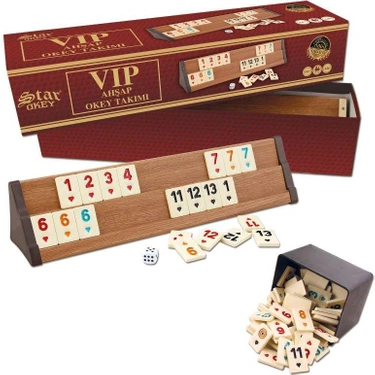 Star Oyun Aletleri Safir Star Vip Plus Ahşap Okey Takımı Eğlenceli Oyun Deneyimi 4 Parça Oyun Taşı