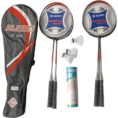 Busso BS5500 4 Adet Badminton Raketi+Çantası+9 Adet Badminton