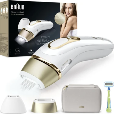 Braun Ipl Silk·expert Pro 5, Evde Tüy Alma, Çanta, Venus Tıraş Makinesi, 2 Başlık Ile,