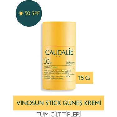 Caudalie Vinosun Protect 50+ SPF İz Bırakmayan Stick Güneş Kremi Tüm Cilt Tipleri İçin 15