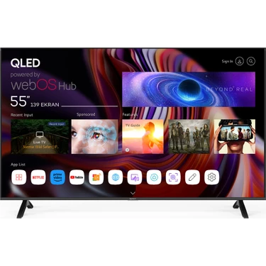 Sunny SN55QMN252 55" 139 Ekran Dahili Uydu Alıcılı 4K Ultra HD Smart QLED