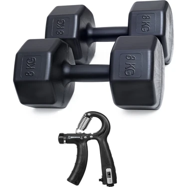 Ps Spor 16 kg Dambıl + Sayaçlı Ayarlanabilir El Yayı  (8 kg x 2 Adet Gönderim