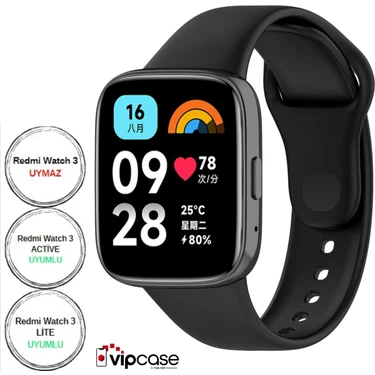 Vip Case Xiaomi Redmi Watch 3 Active ve Watch 3 Lite Uyumlu Akıllı Saat Bileklik Silikon