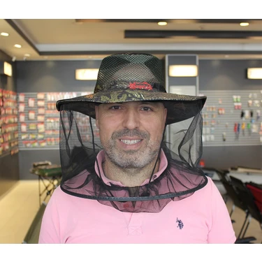 Captain Fisherman Style Foter Dy-01 Arı Sivrisinek Haşere Koruyucu Tüllü Şapka Tek Beden