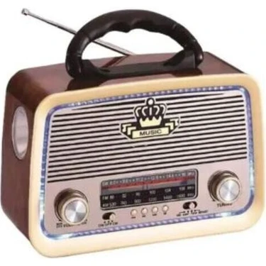 Cannavaro CN-301 Bt Nostaljik Radyo Bluetooth + Ledli + Fener + USB + Sd Card Mp3 Radyo Çalar