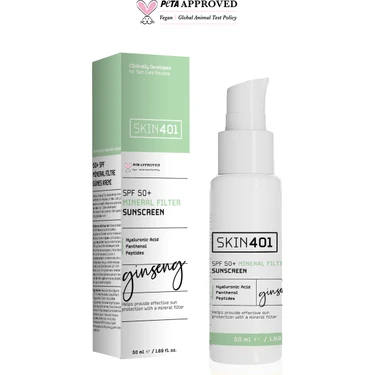 SKIN401 Spf 50+ Mineral Filtre Güneş Kremi 50