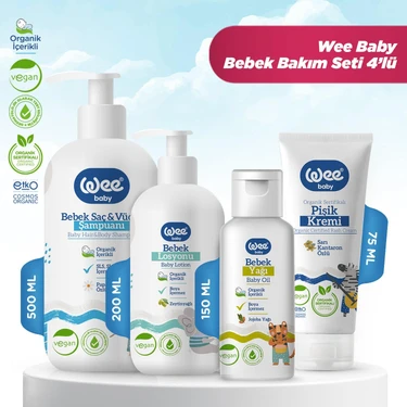 Wee Baby Bebek Yağı 150 ml + Şampuan 500 ml + Losyon 200 ml + Pişik Kremi 75 ml Bakım