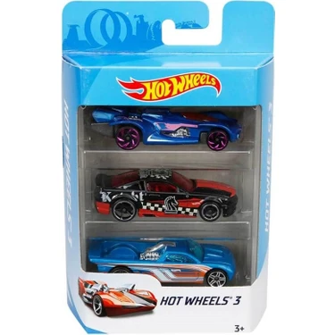 Hot Wheels 3'lü Oyuncak Araba Seti - Özel Renk Tasarımı ve Dayanıklı Malzeme ile