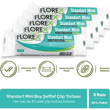 Florex Standart Mini Boy Çöp Poşeti x 5