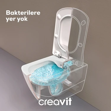 Creavit Elegant Beyaz Kanalsız Asma Klozet EG321, Creavit Elegant Yavaş