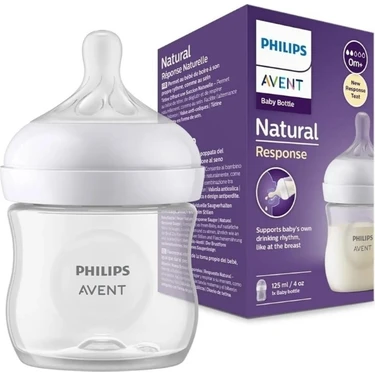 Philips Avent Natural Response Pp Biberon, 125ML, 0+ Ay,doğal Tepkili Biberon Emziği,