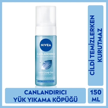 NIVEA Canlandırıcı Yüz Yıkama Köpüğü 150ml, Derinlemesine Yüz Temizleme, Normal ve Hassas Ciltler,