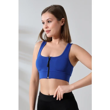 Emfure Pedli Fermuarlı Spor Büstiyer - Sports Bra / Crop Destekli Spor