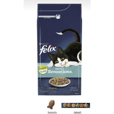 Purina Felix Sensations Somonlu Sebzeli Kedi Kuru Maması