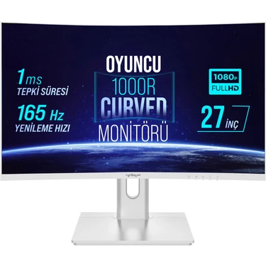 Warp WRP27-165-W 27" 165HZ 1ms Rgb 1000R Curved (Hdmı + Display Port) Freesync + G-Sync Fhd Beyaz