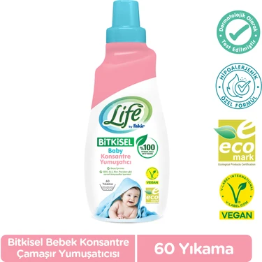 Life by Fakir Vegan Bitkisel Konsantre Bebek Çamaşır Yumuşatıcısı 1500