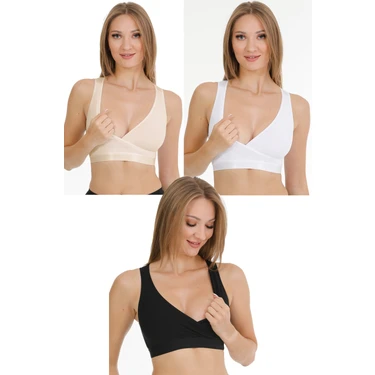 Parlingerie Sporcu Emzirme Büstiyeri 3lü Set