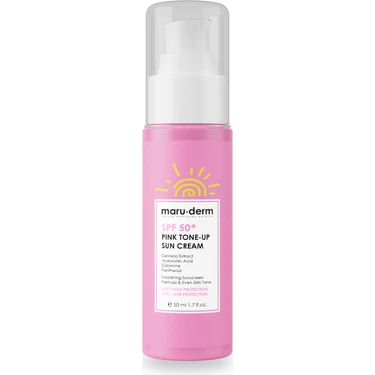 Maru.derm Güneş Kremi - Spf 50+ Pembe Ton Eşitleyici Pink Tone-Up Güneş