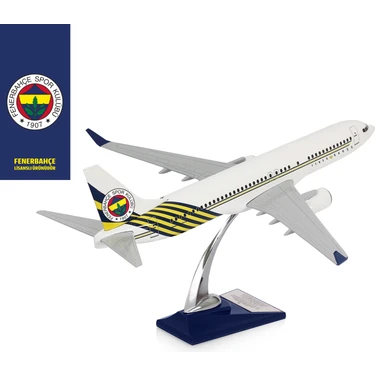 Zekupp Boeing 737-800 1/100 Ölçek Fenerbahçe Lisanslı Beyaz Tasarım Maket Uçak